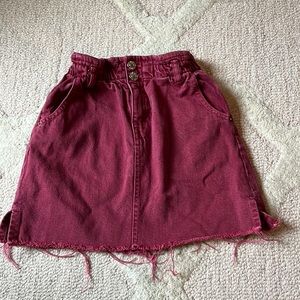 Zara pink denim mini skirt